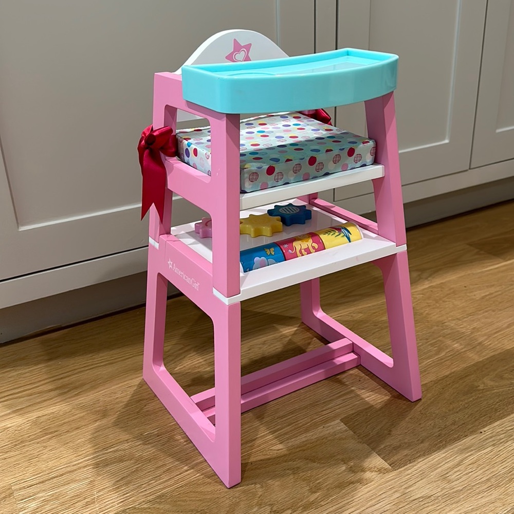 American Girl stackable high chair/activity set